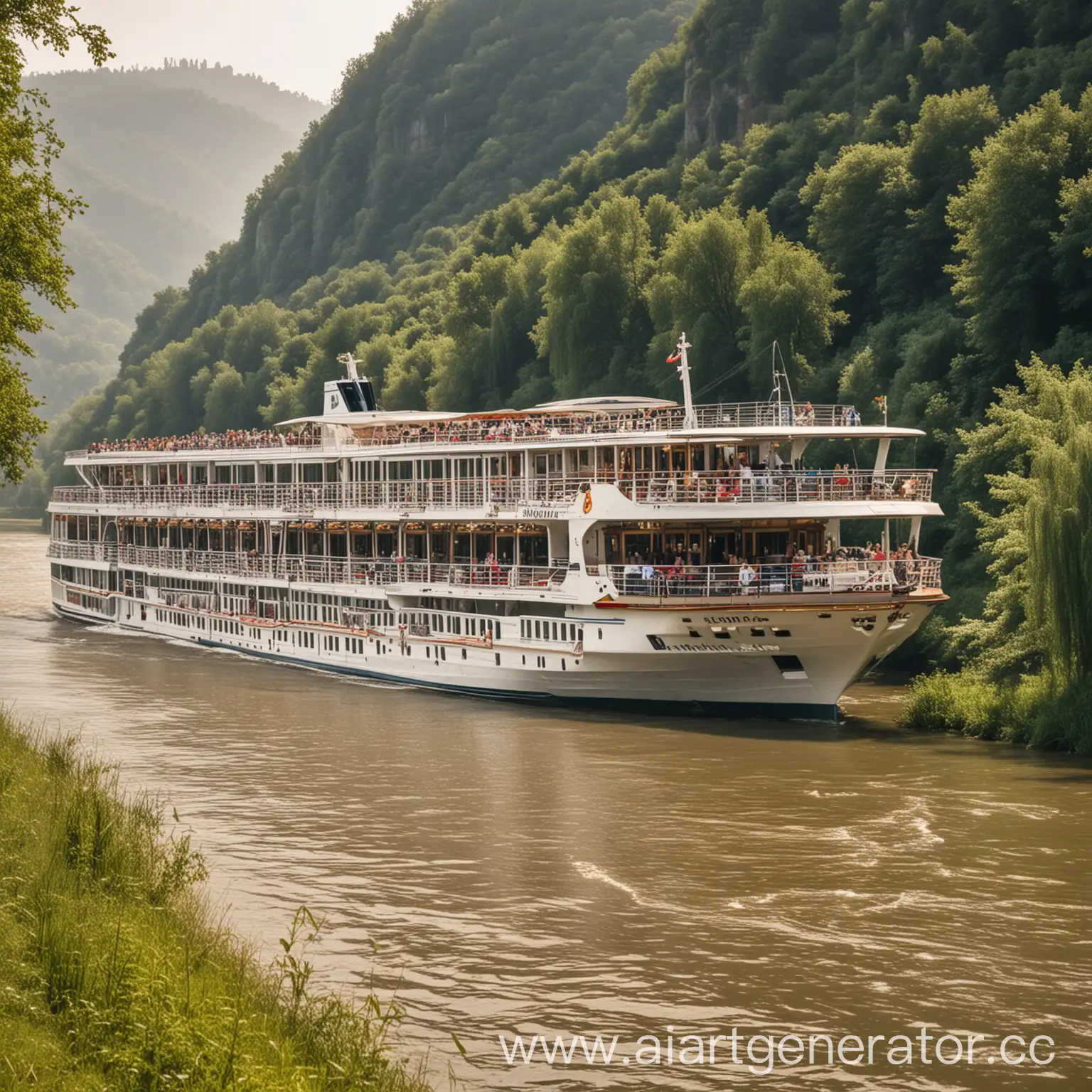 River-Cruise-Ship-with-Passengers-Enjoying-Scenic-Views