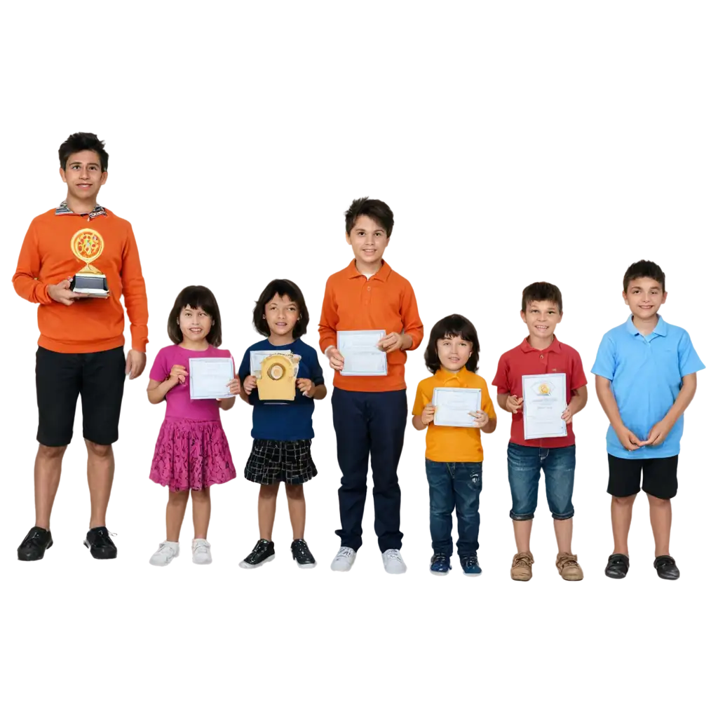 Small-Children-Celebrating-Success-with-Trophy-and-Certificate-in-PNG-Format