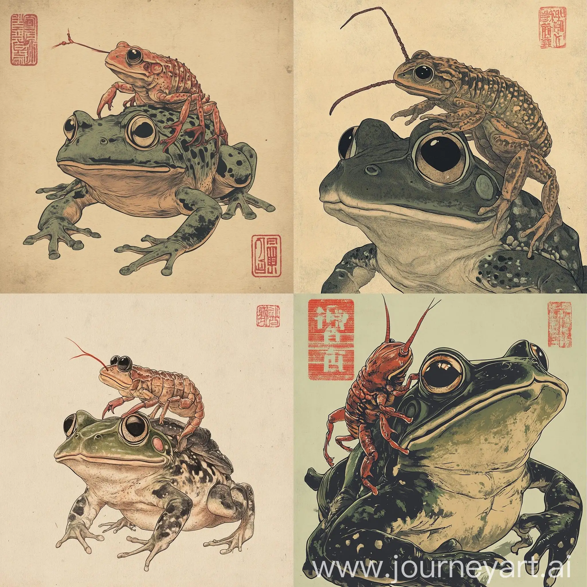 Japanese-Frog-and-Scorpion-Illustration-in-Traditional-Style