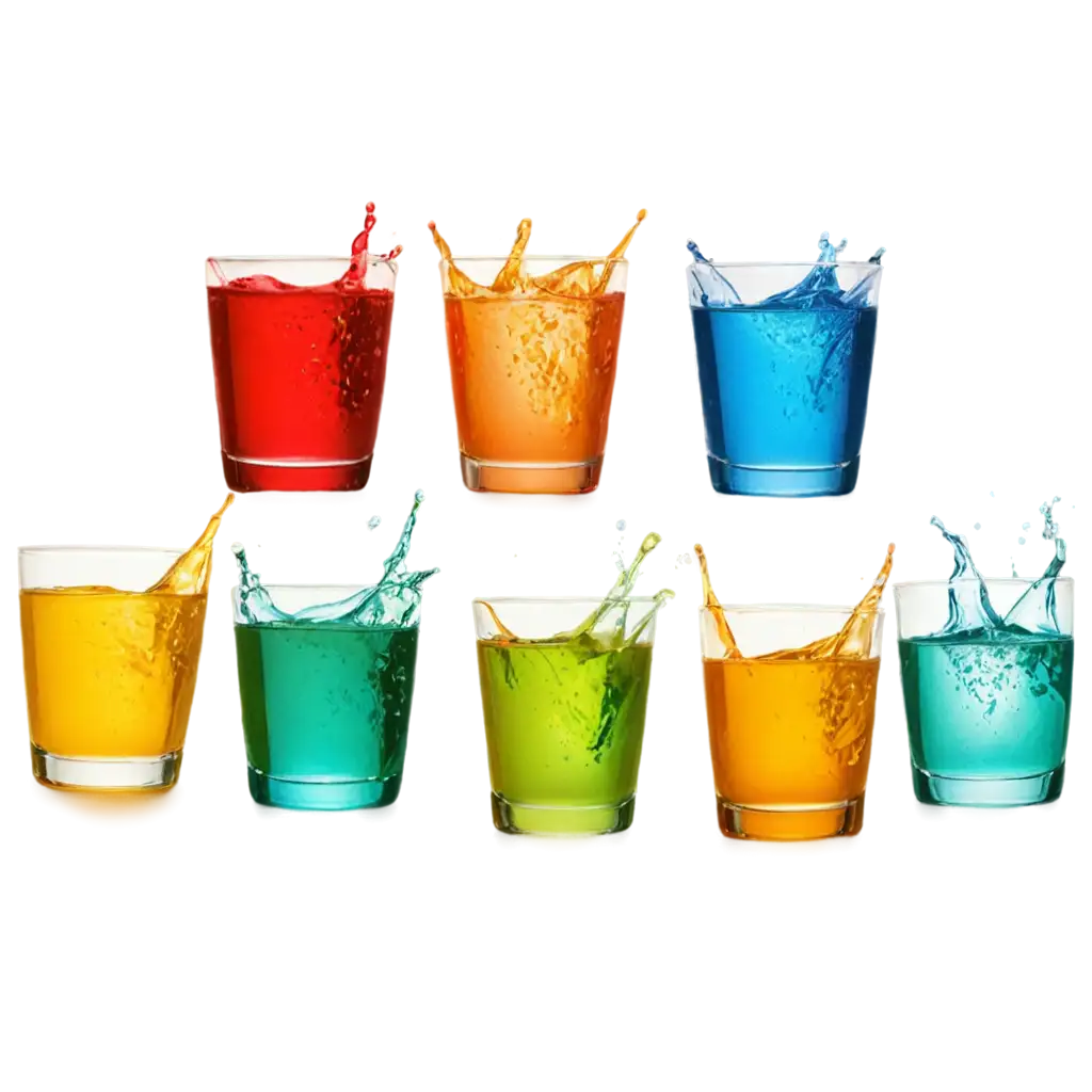 Colorful-Splashing-Water-in-Glass-Tumblers-PNG-Vibrant-and-Dynamic-Image-for-Your-Projects