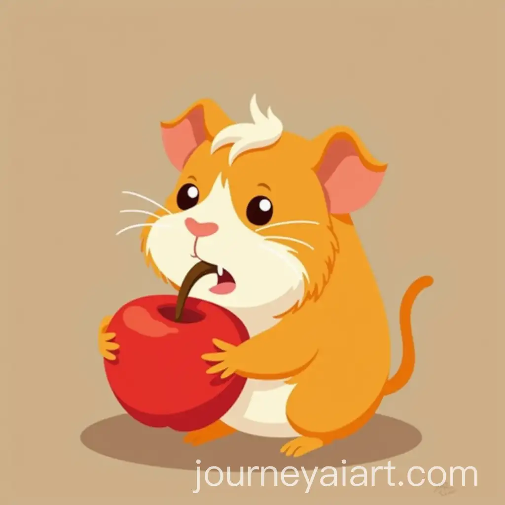 Guinea-Pig-Eating-Apple-in-a-Cute-Animation