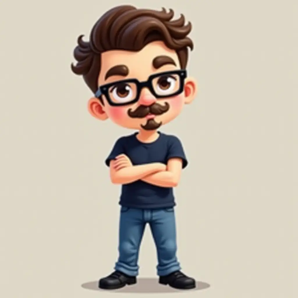 Chibi-Character-of-a-White-Man-with-Curly-Hair-and-Glasses-in-Casual-Outfit