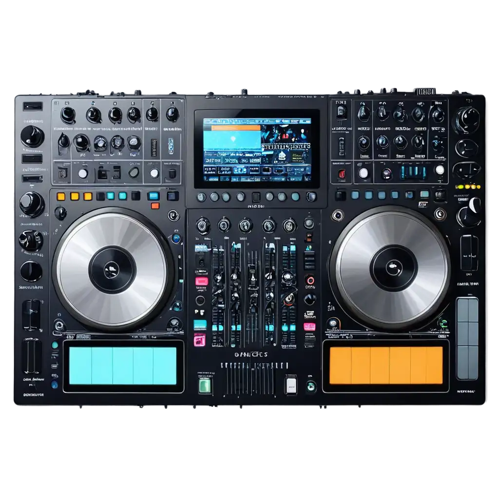 HighQuality-PNG-Image-of-a-DJ-Controller-with-Central-Screen-Perfect-for-Music-Enthusiasts