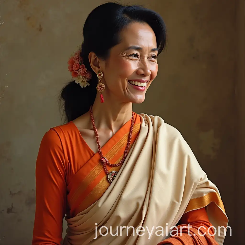 Portrait-of-Aung-San-Suu-Kyi-in-Peaceful-Leadership-Stance
