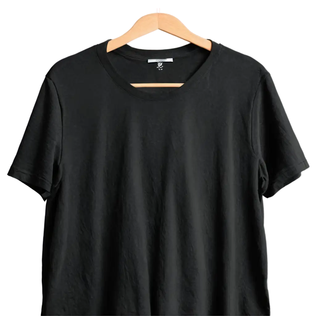 HighQuality-PNG-Image-of-Black-TShirt-on-Hanger-Enhance-Your-Visual-Content-with-Clarity-and-Detail