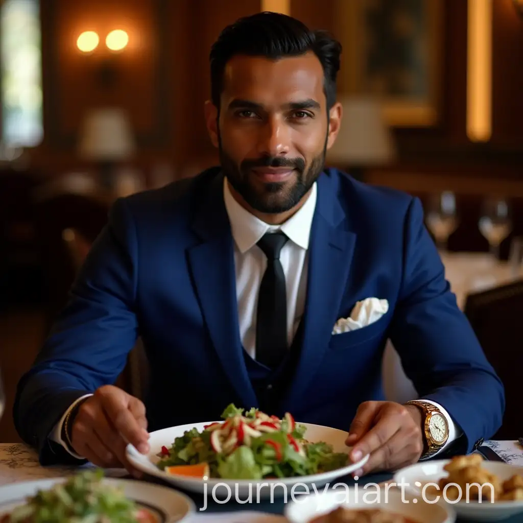 DanishIndian-Man-Dining-in-Luxurious-Restaurant-with-Elegant-Salad-and-Gold-Watch