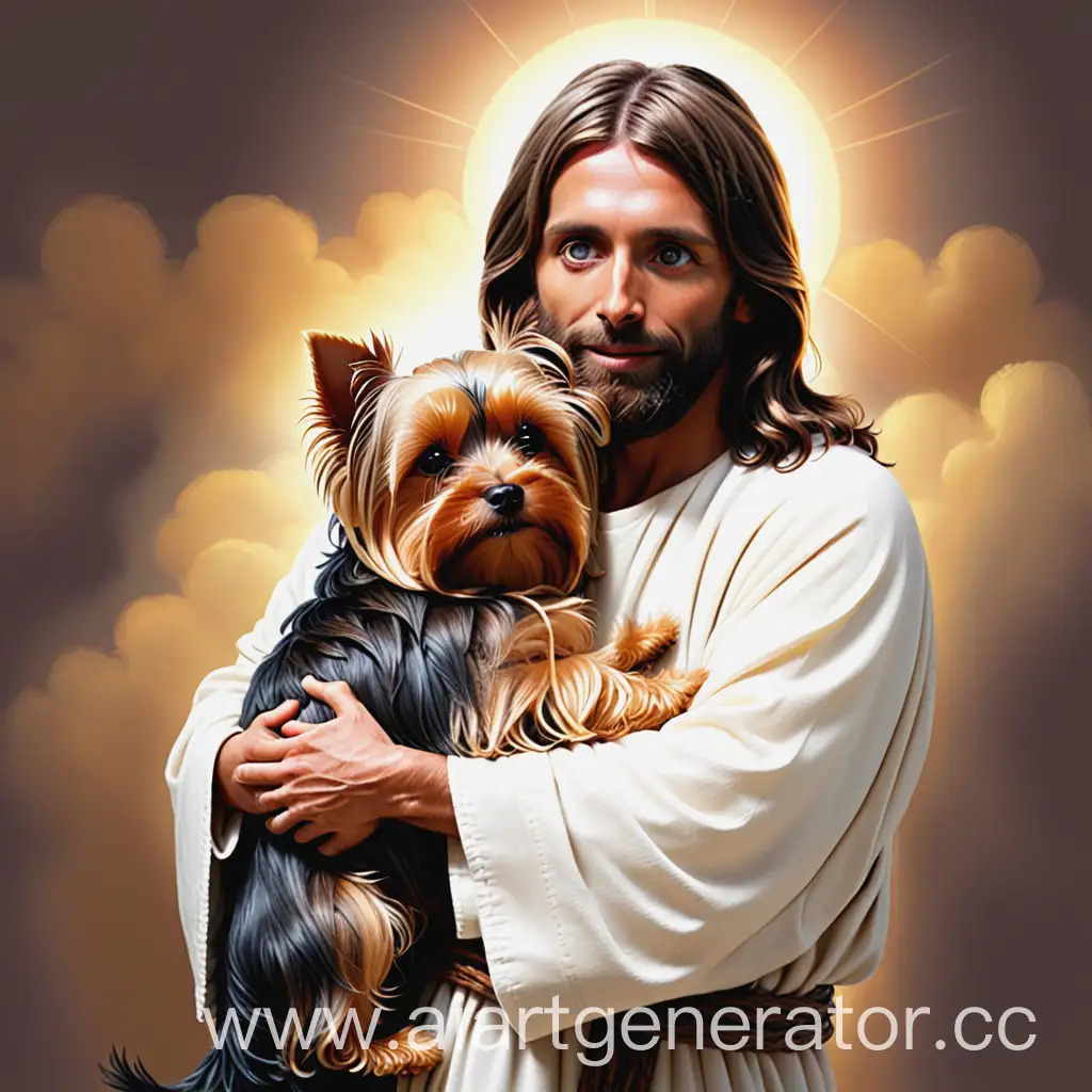 Jesus-Embracing-a-Yorkshire-Terrier-with-Divine-Love