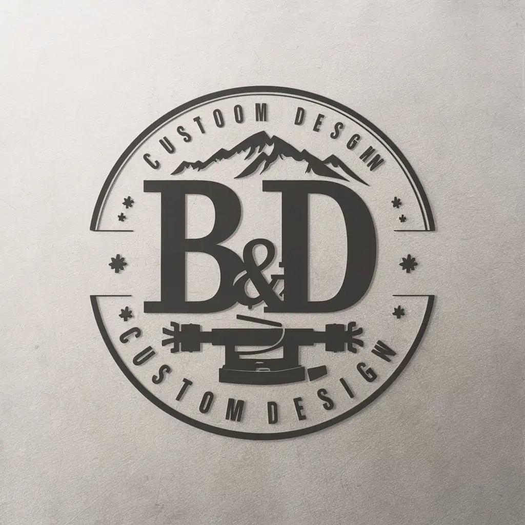 LOGO Design For B D Custom Design Modern Vector Logo with Mountain and Laser Engraver Theme