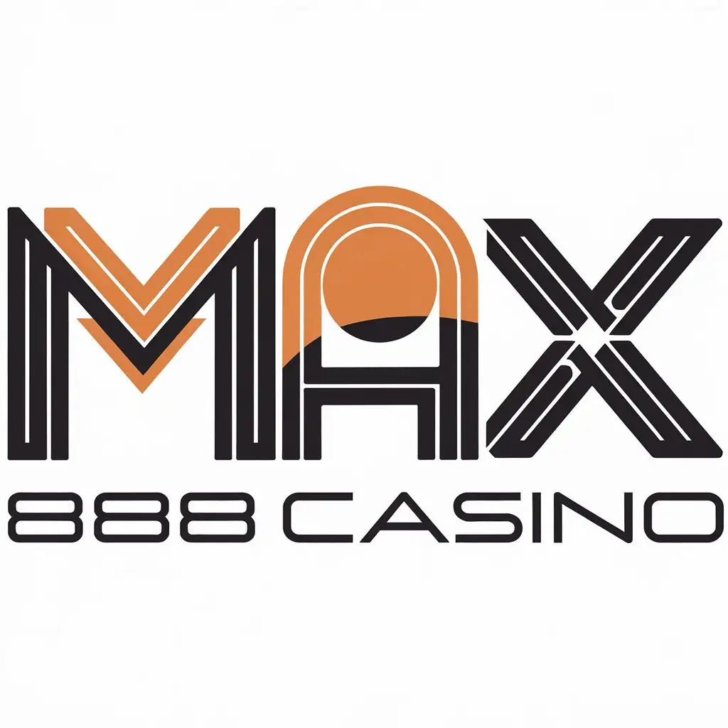 LOGO Design for Max 888 Casino Modern and Minimalist Design with MAX Symbol on Clear Background