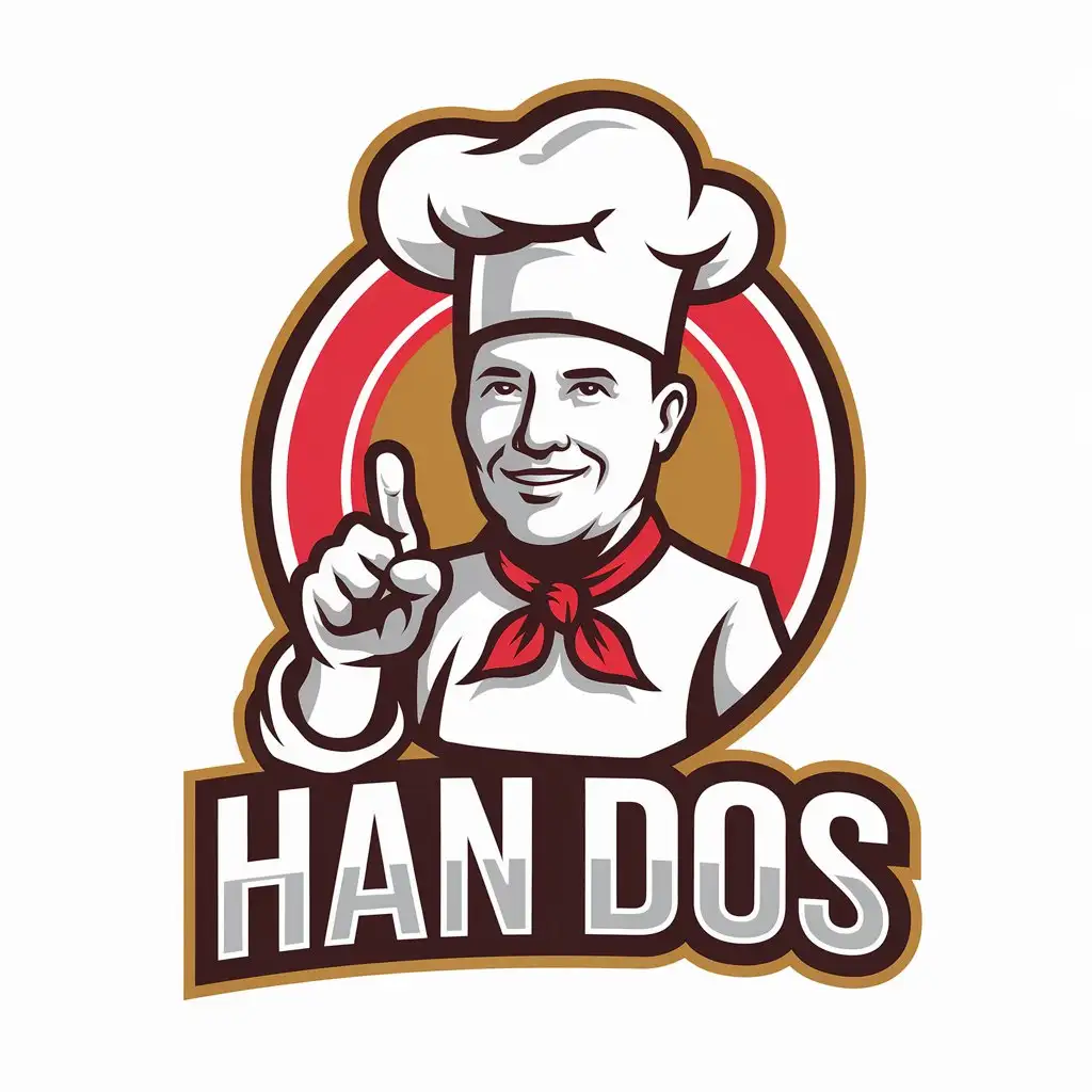 LOGO-Design-for-Han-Dos-Chef-with-a-Smile-and-Pointing-Finger