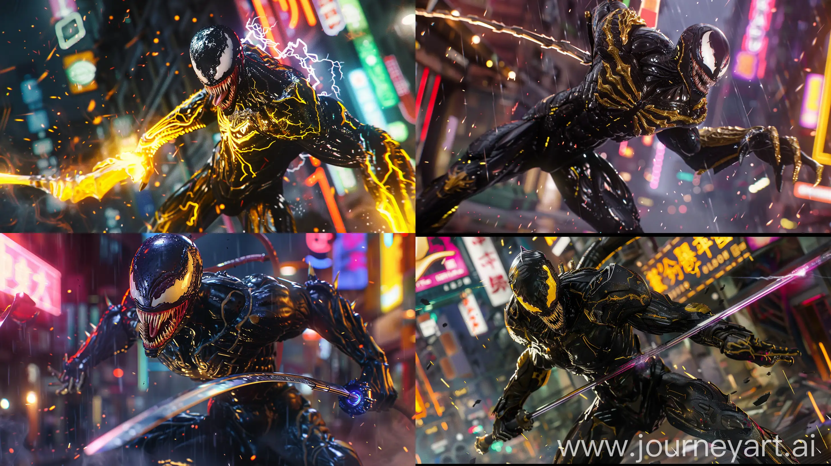 Cyborg-Venom-in-Futuristic-Black-and-Gold-Armor-Wielding-Plasma-Katana-in-Cyberpunk-Cityscape