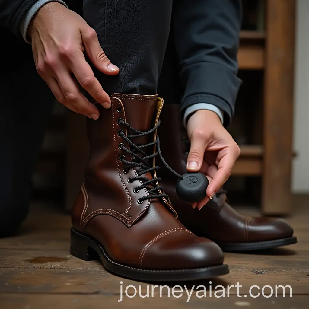 Man-Polishing-Leather-Boots-with-Focused-Attention