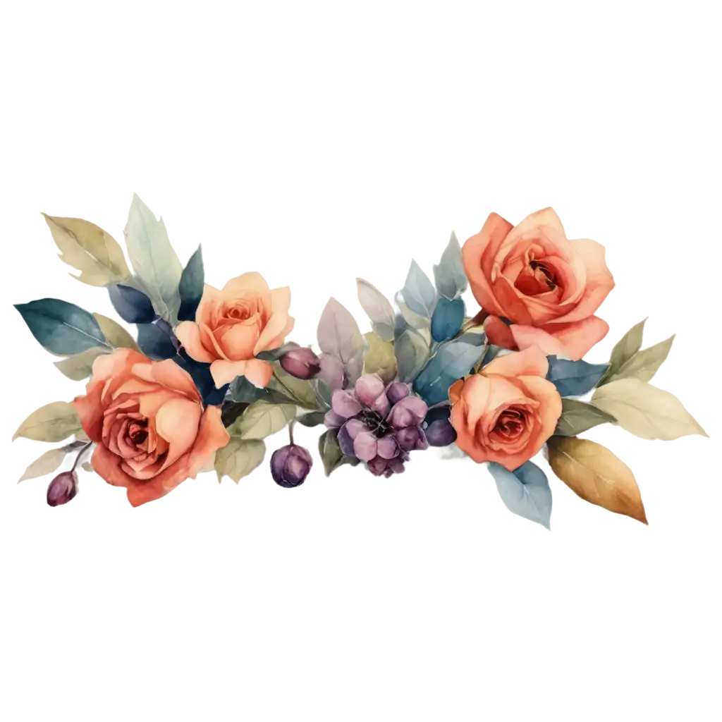 Floral-Arrangement-PNG-in-Watercolor-Style-with-Peach-Blush-and-Autumnal-Tones-for-Elegant-Designs