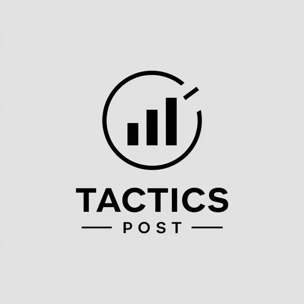 a vector logo design,with the text "Tactics Post", main symbol:data chart,Minimalistic,be used in Sports Fitness industry,clear background