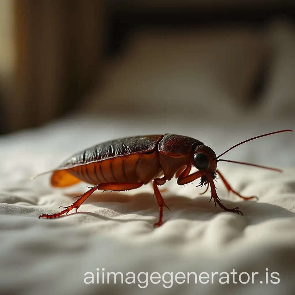 Humanoid-Cockroach-Relaxing-on-a-Bed