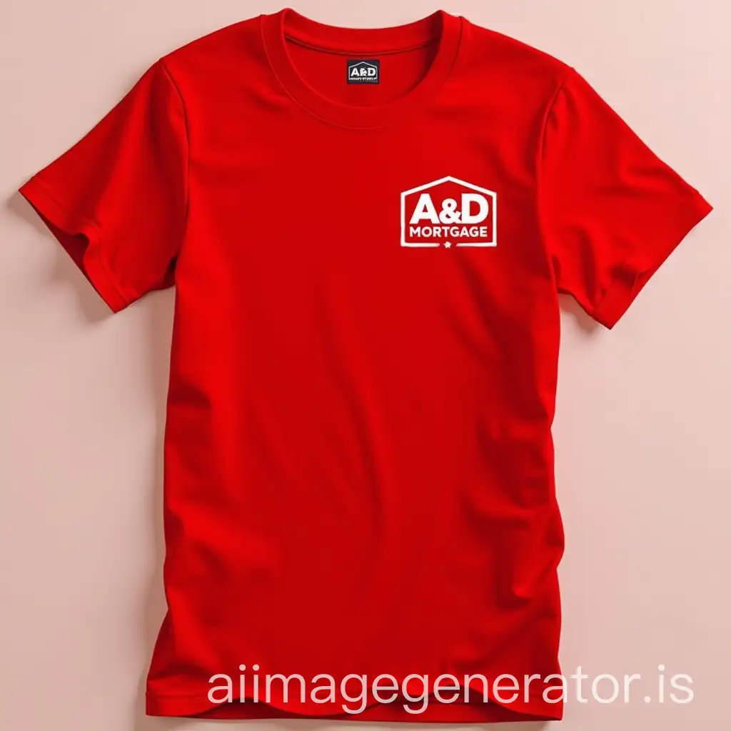 Red-TShirt-Featuring-AD-Mortgage-Logo-Design