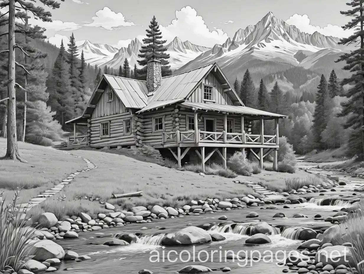 Rustic-Log-Cabin-Coloring-Page-for-Kids