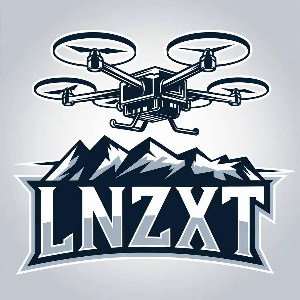 a vector logo design,with the text "lnzxt", main symbol:Drones,complex,clear background