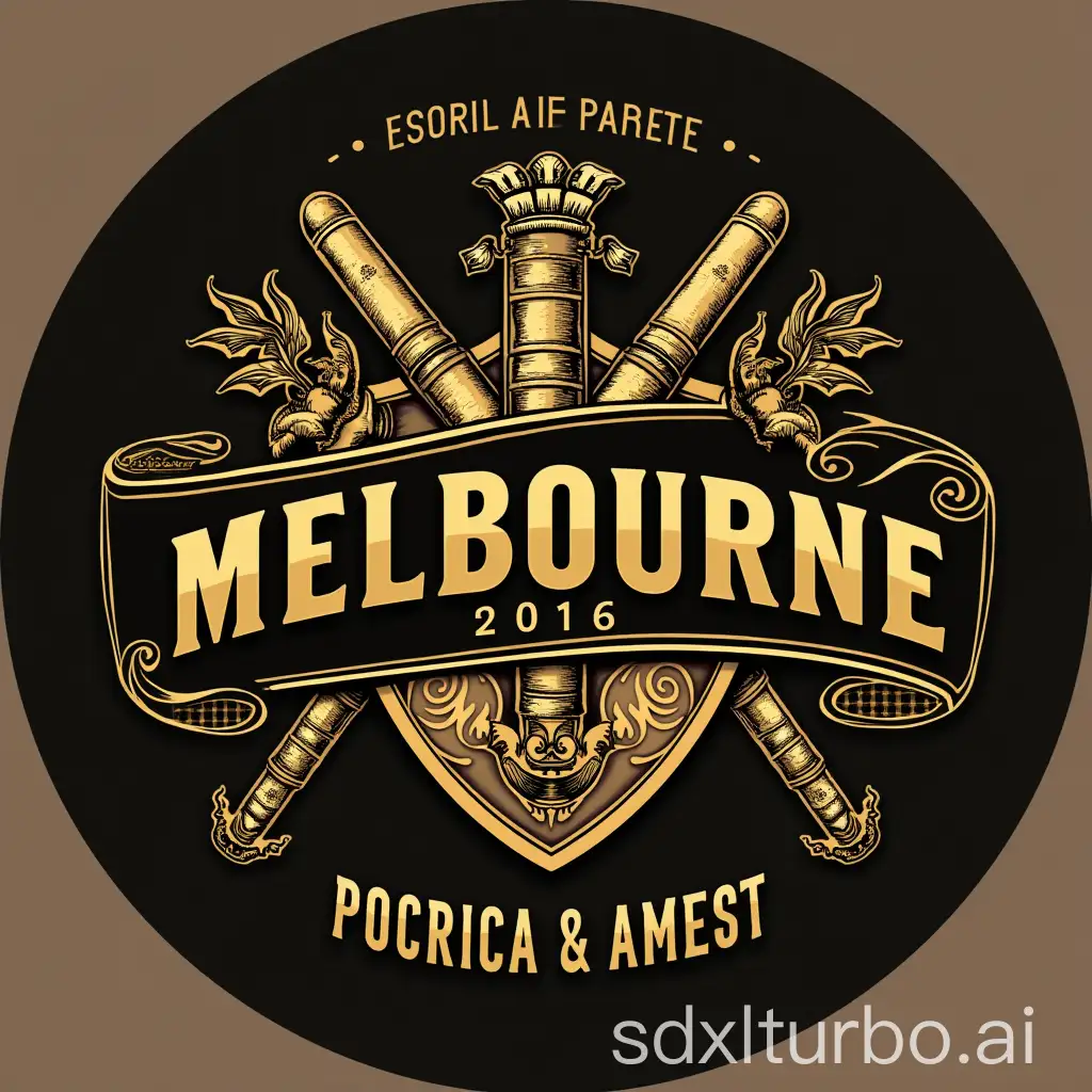 Luxurious-Cigar-Logo-Design-with-Golden-Shield-and-Mythical-Creatures