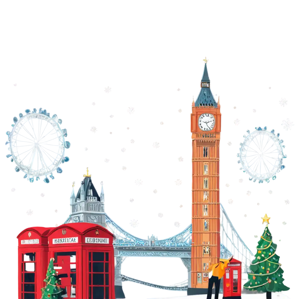 Festive-London-Landmark-PNG-Christmas-Card-Featuring-Tower-Bridge-London-Eye-Telephone-Box-Ornaments-and-Deer