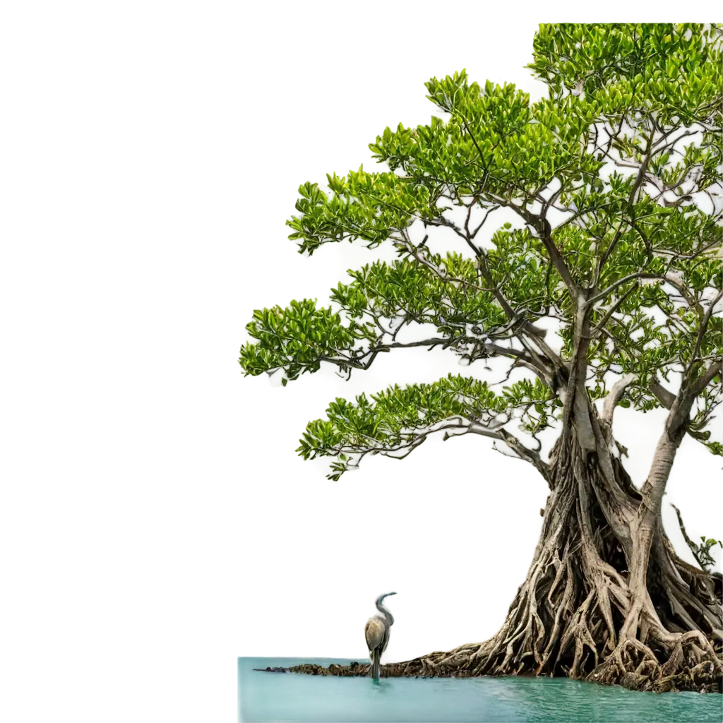 Vibrant-Mangrove-Tree-PNG-with-Blue-Seawater-and-Wildlife-Elements