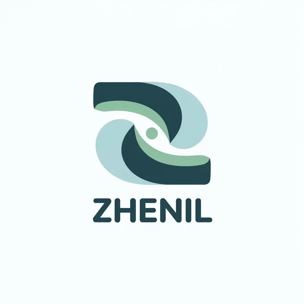 LOGO Design for Zhenil Minimalist Z Wave in Light Blue and Green for Emotional Support App