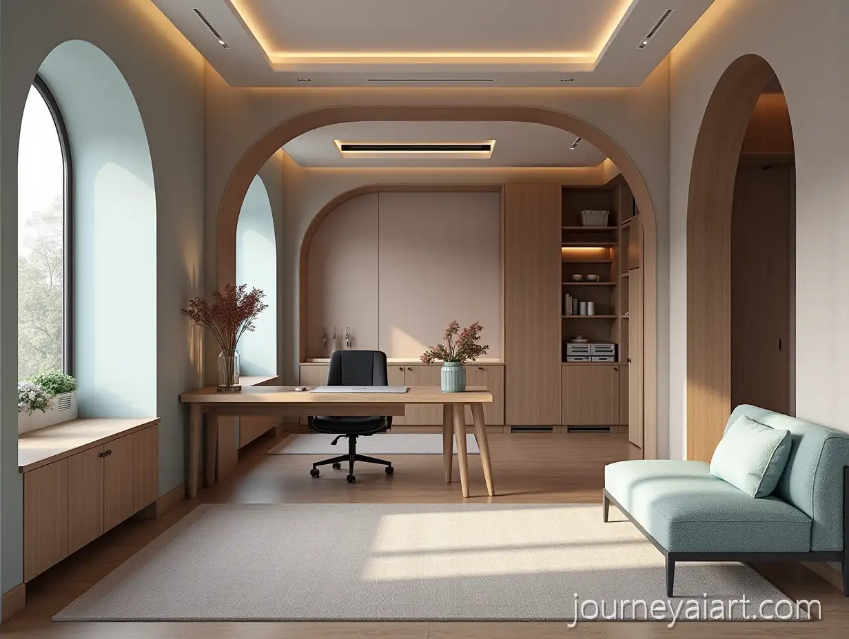 Modern-Admin-Office-with-Hidden-DoorModern-Admin-Office-Design-and-Pastel-Color-Palette