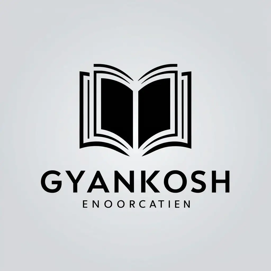 LOGO Design for Gyankosh Minimalistic Open Book Symbol in Education Industry