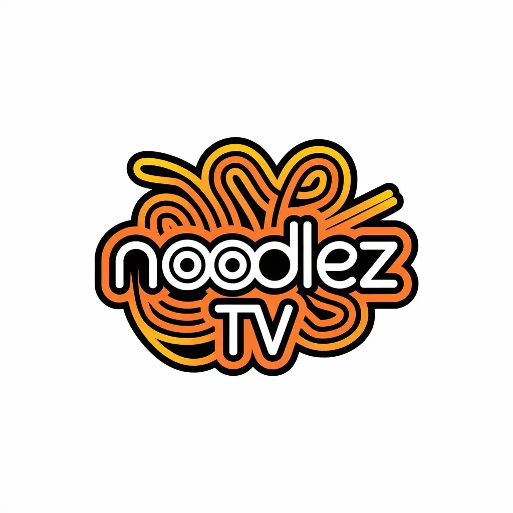 LOGO Design For Noodlez TV Noodles as Words in Clean and Modern Style