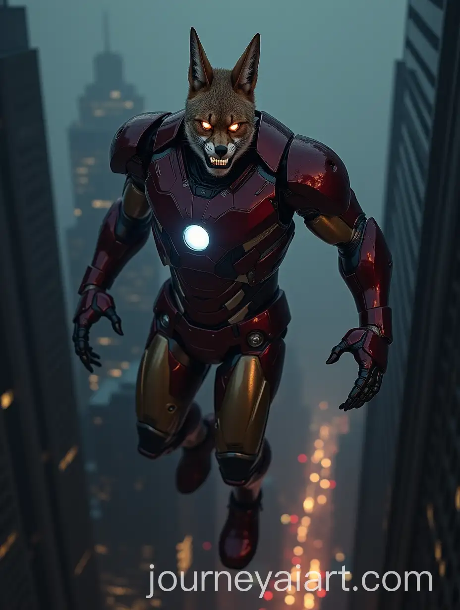 HighTech-FoxHuman-Hybrid-Overlooking-Dark-Cityscape