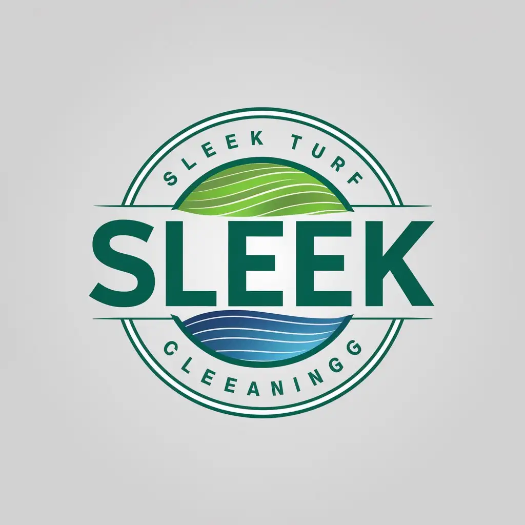 LOGO Design For Sleek Turf Cleaning Green and Blue Natural Elements