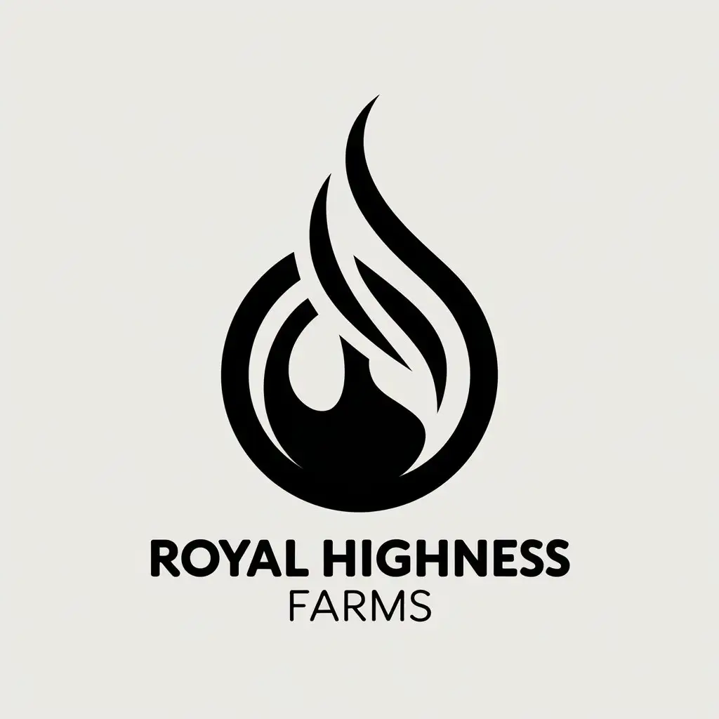 LOGO Design for Royal Highness Farms Vector Design Featuring Smoke on Clear Background