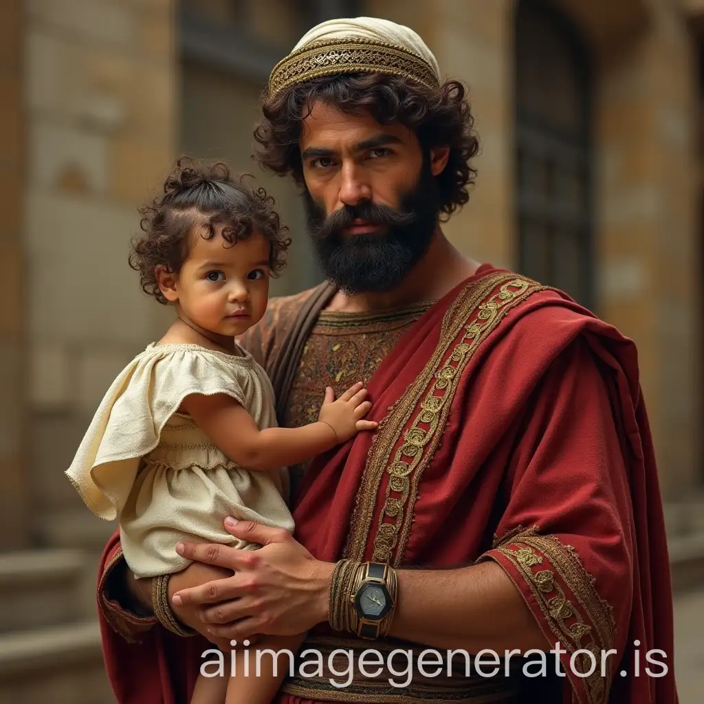 Man-in-Ancient-Hebrew-Garments-Holding-a-Child