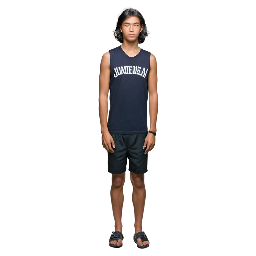 16YearOld-Indonesian-Male-Portrait-PNG-with-Mullet-Tattoo-Jersey-and-Sandals-HighQuality-Image-for-Various-Uses