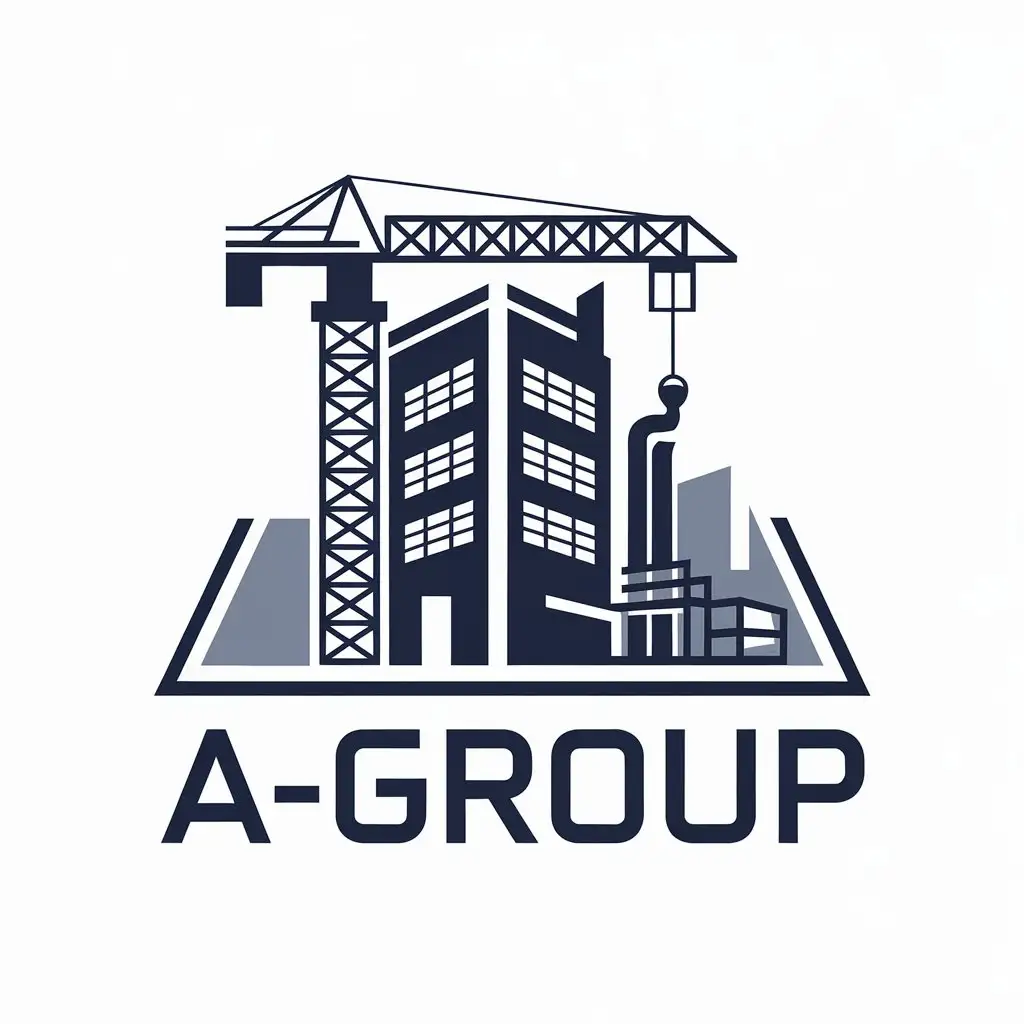 LOGO Design for AGroup ConstructionThemed with Crane and Pipeline Symbols in Vector Format