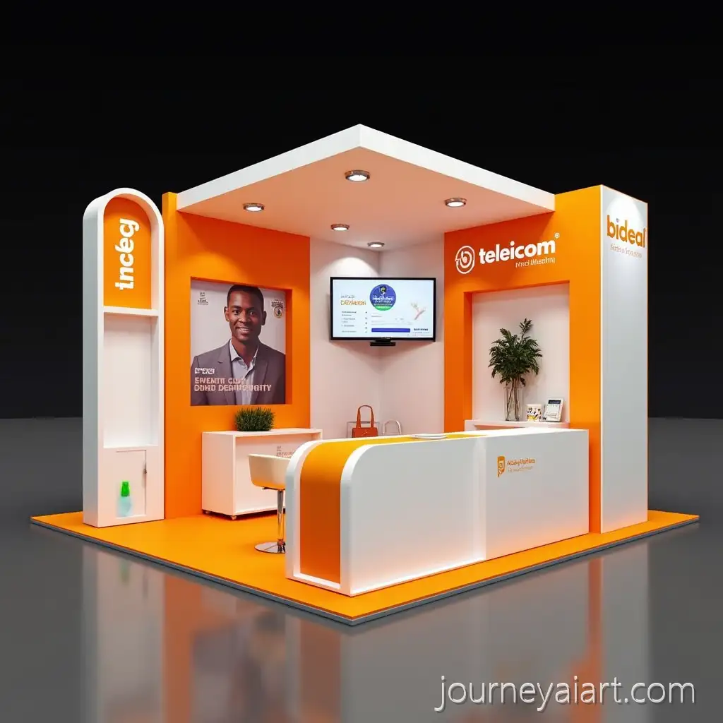 Modern-Orange-and-White-Telecom-Namibia-Trade-Show-Booth-Design