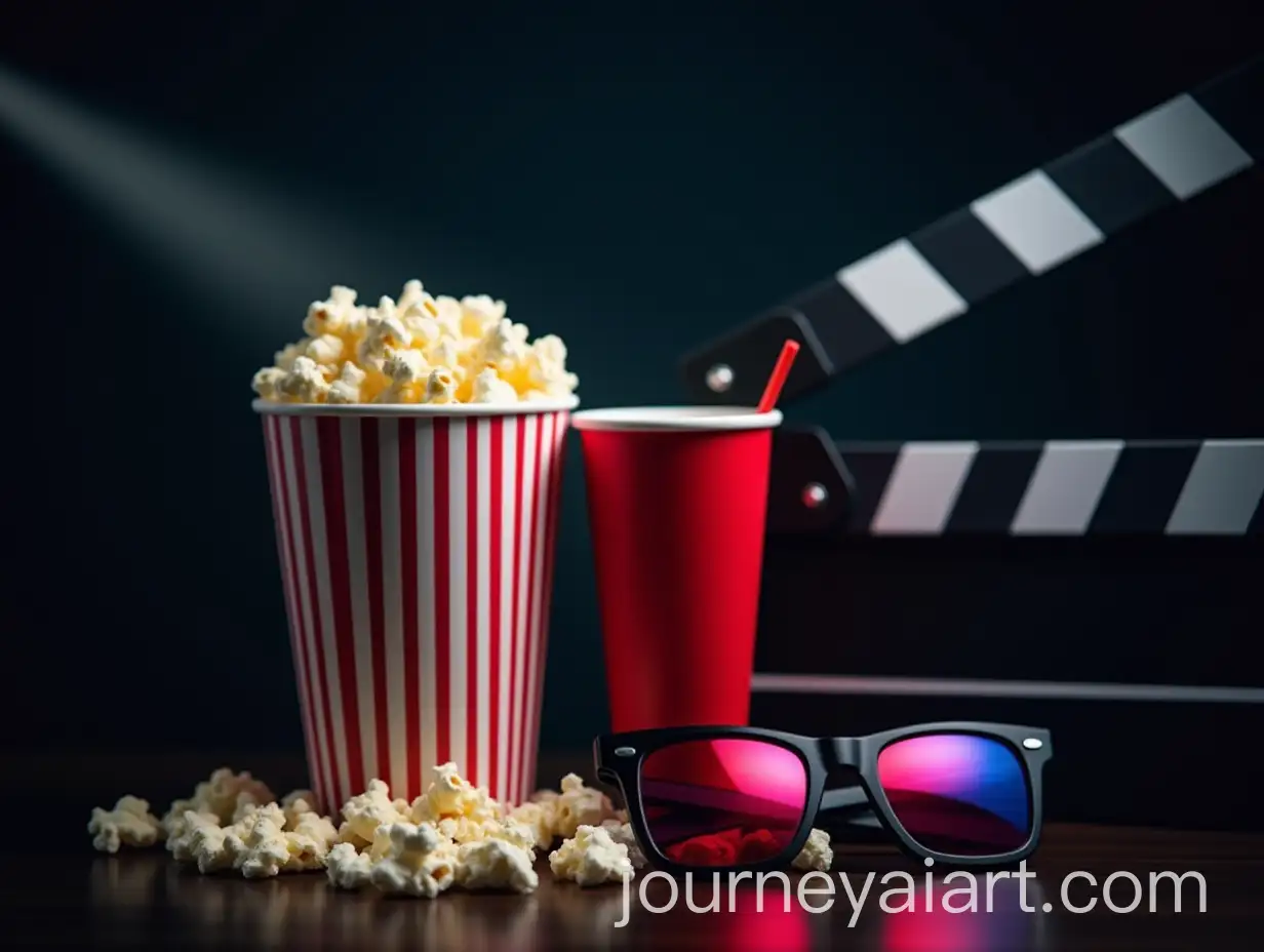 Cinematic-Movie-Night-Collage-with-Popcorn-Cola-and-Film-Gear