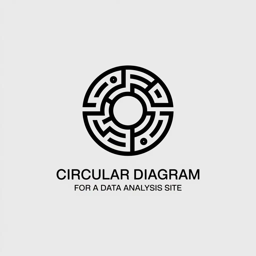 a vector logo design,with the text "Circular diagram for a data analysis site", main symbol:Diagram,Minimalistic,be used in Technology industry,clear background