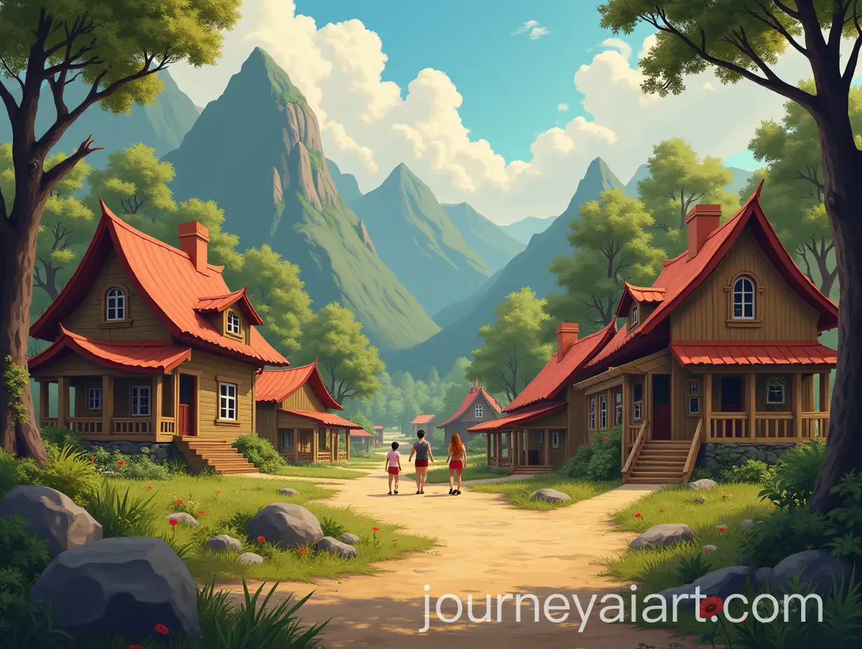 Bustling-Village-with-Diverse-HumansAI-Image-Prompt-Expansion-Engaged-in-Daily-Activities