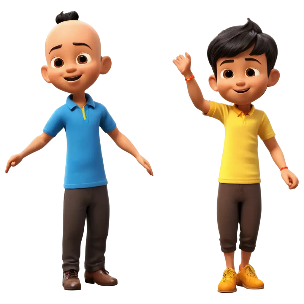 Upin-Ipin-PNG-Image-with-Blue-and-Yellow-Shirts-HighQuality-Transparency-for-Versatile-Use