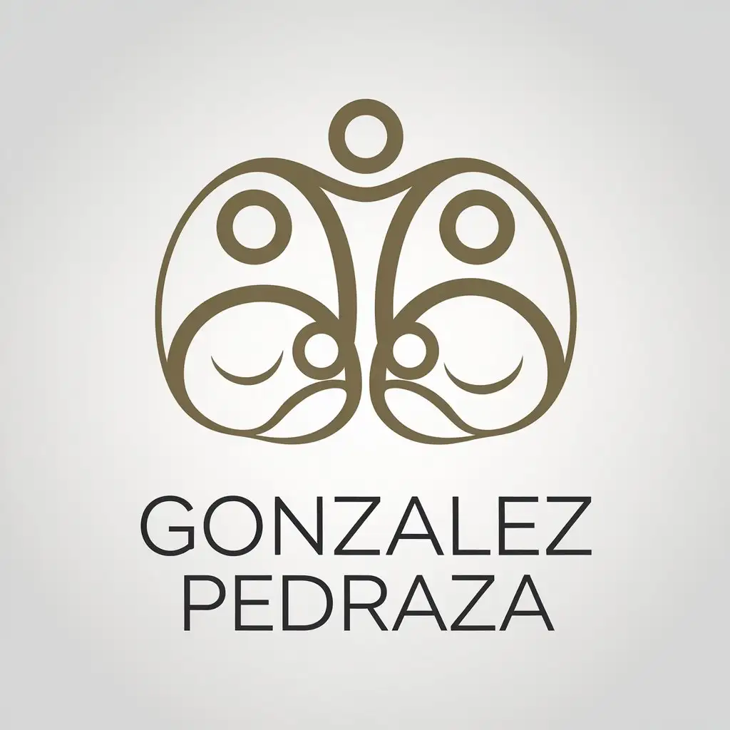 a vector logo design,with the text "Gonzalez Pedraza", main symbol:A united and happy family,Minimalistic,be used in Finance industry,clear background