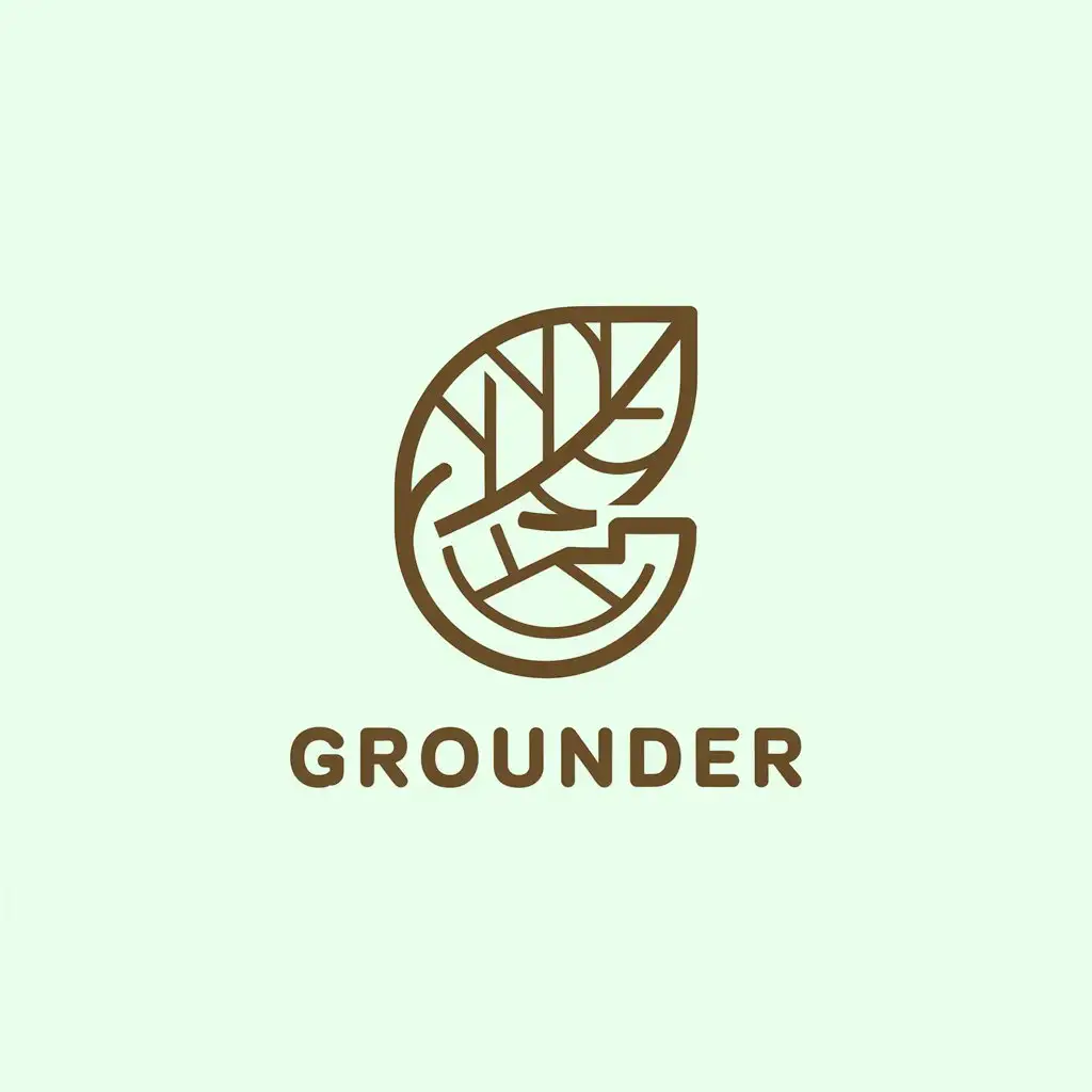 LOGO Design for Grounder Minimalistic Wordmark with Earthy Tones and NatureTech Fusion