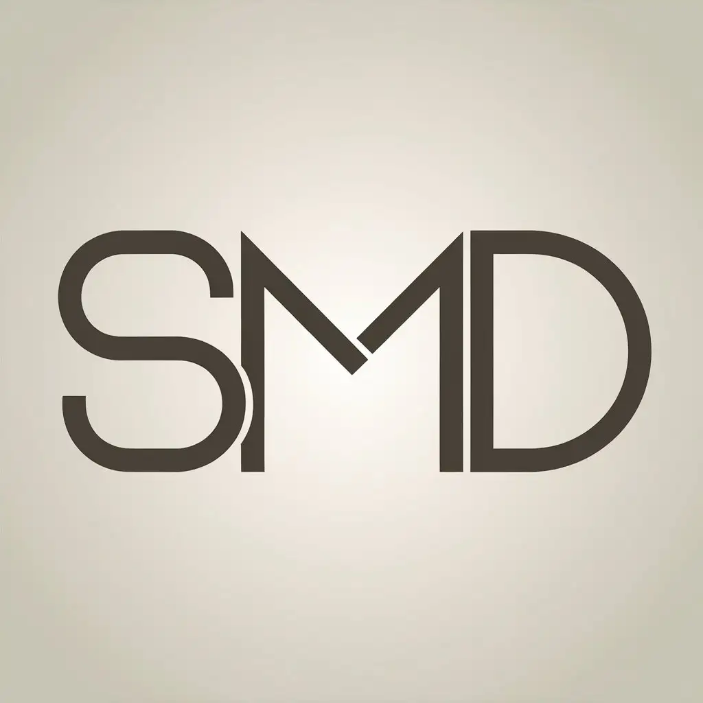 LOGO Design for SMD Minimalist Overlapping SansSerif Font with Clear Background