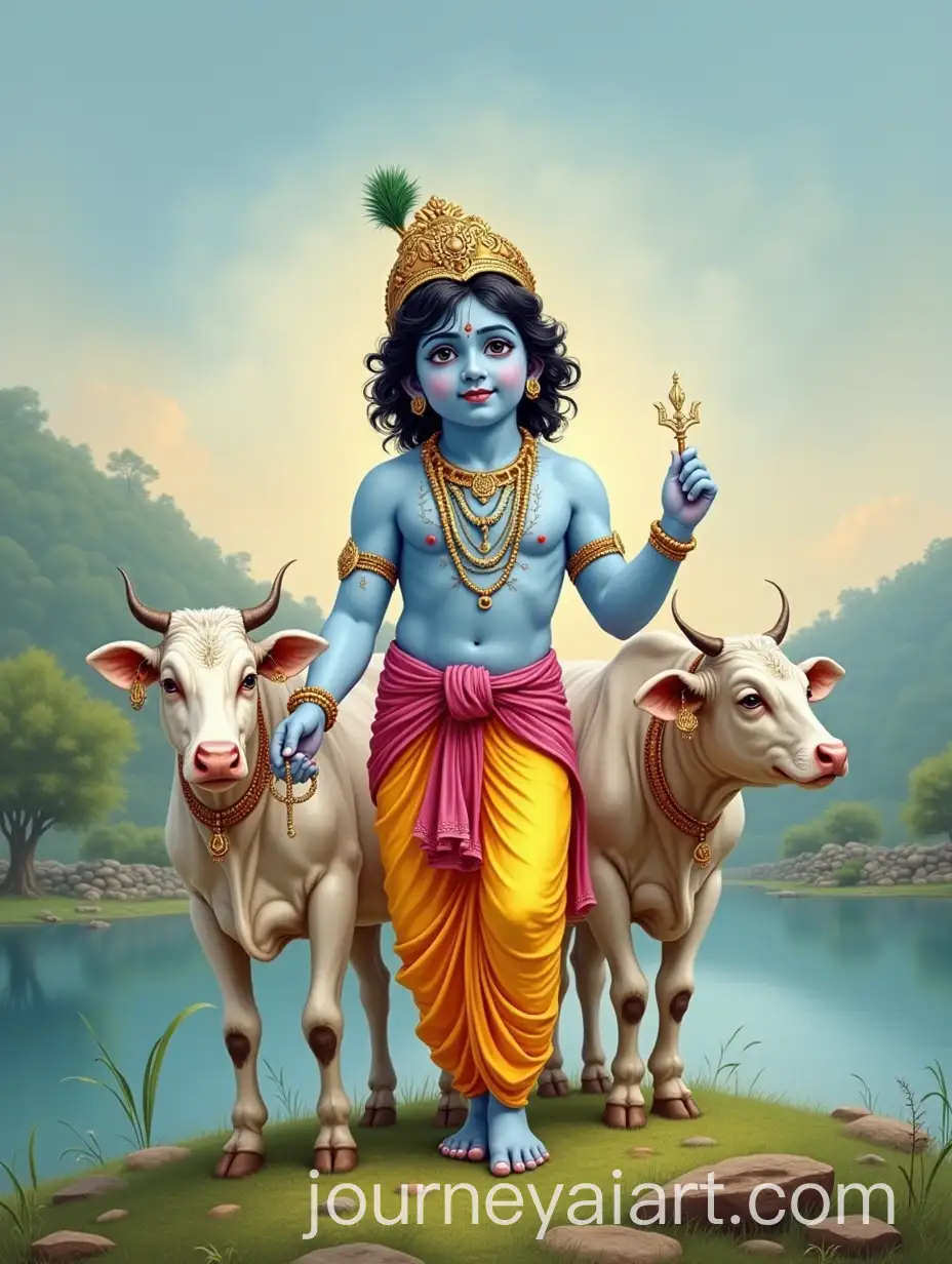 Hindu-God-Krishna-with-Cows-in-a-Serene-Landscape