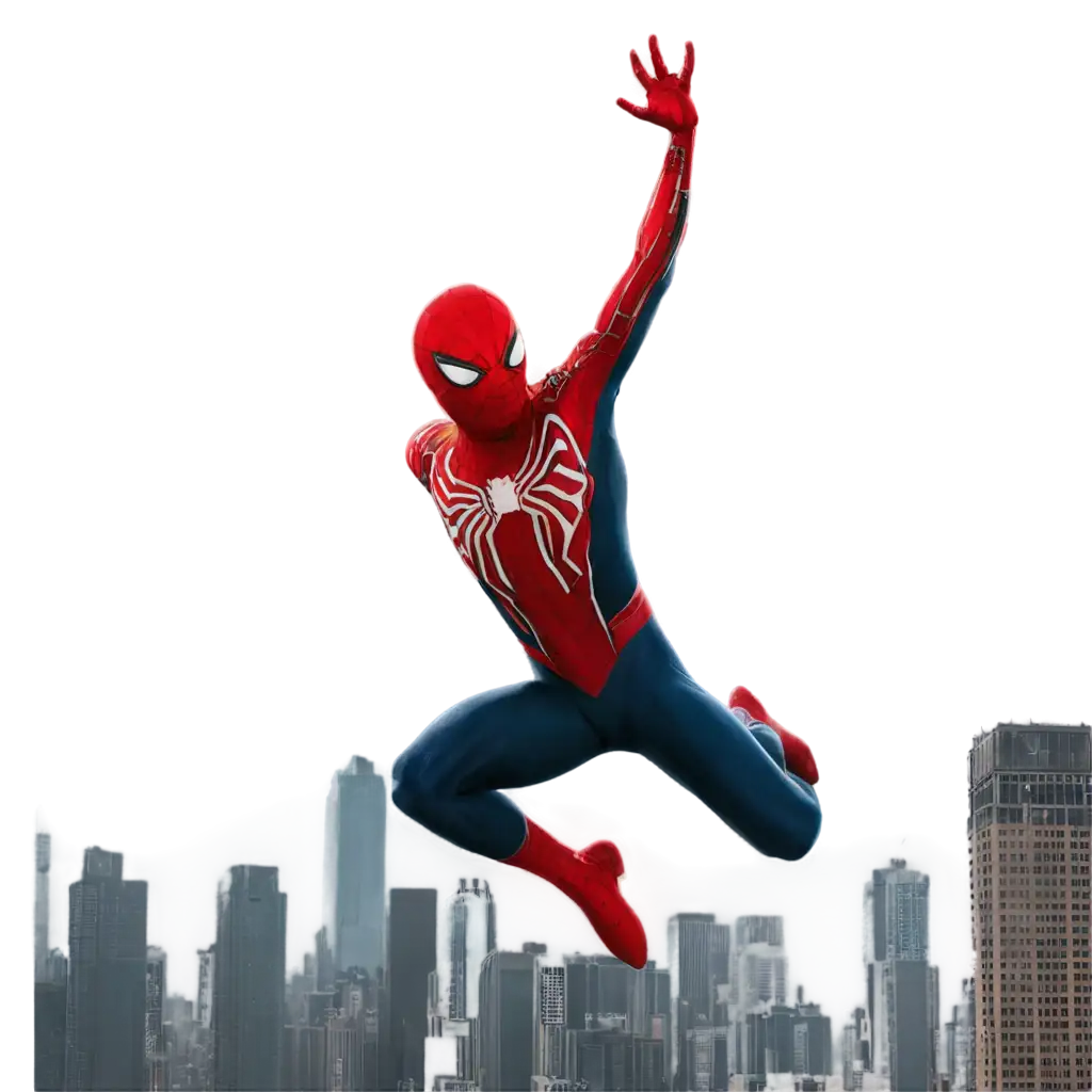 Dynamic-PNG-of-SpiderMan-Diving-from-Tall-Buildings-A-HighQuality-Image-for-Versatile-Use