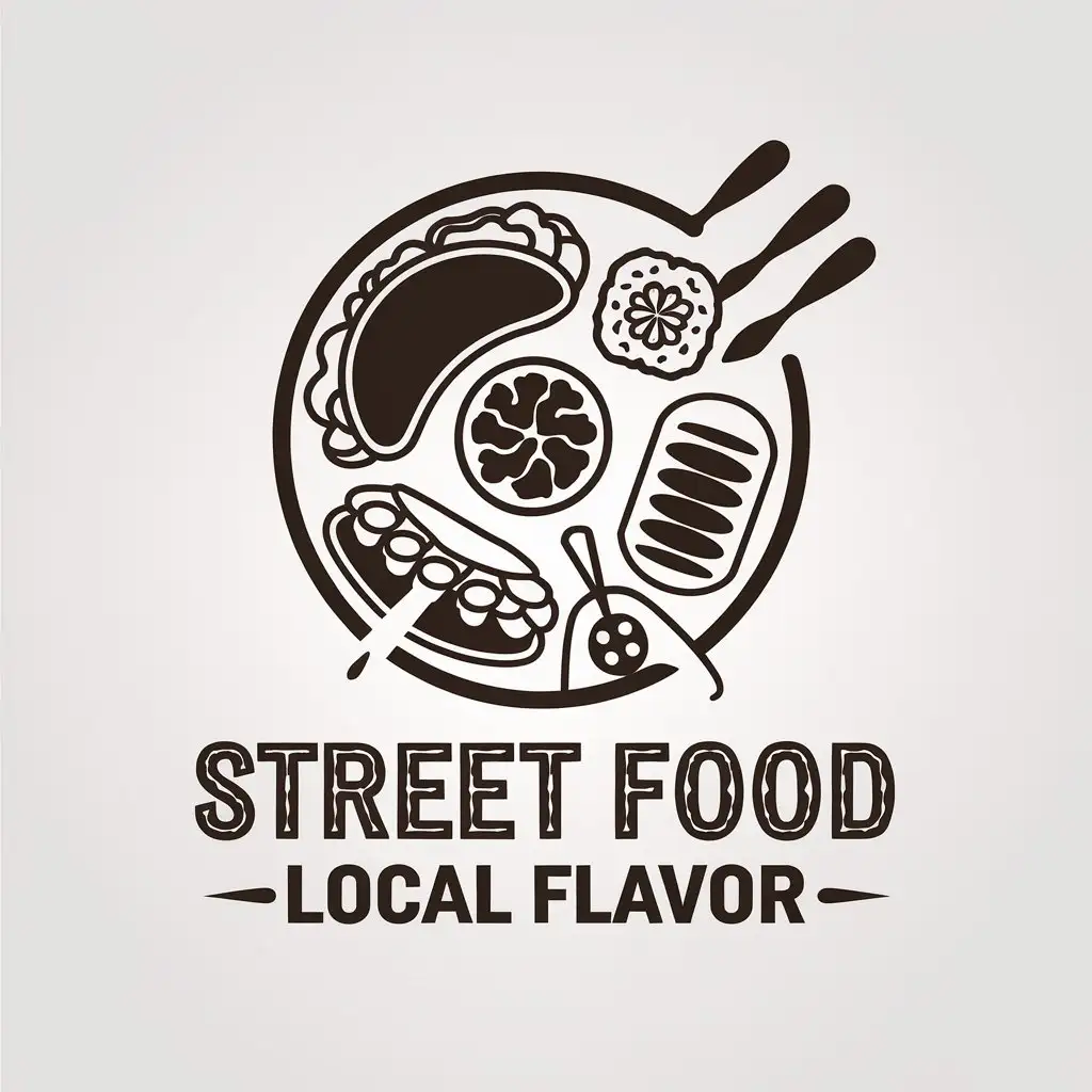 a vector logo design,with the text "Street Food Local Flavor", main symbol:Street Food Local Flavor,Moderate,clear background