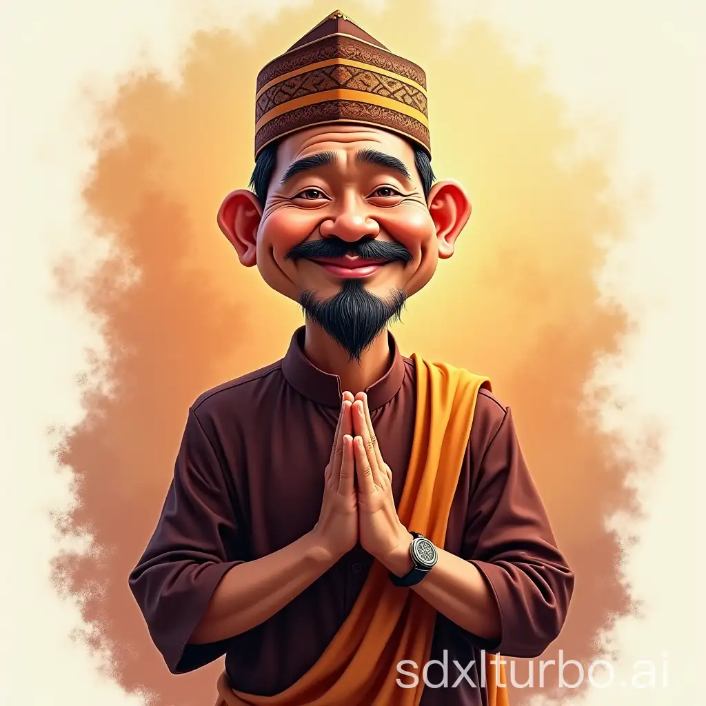 Traditional-Indonesian-Man-in-Javanese-Attire-Performing-Namaste-Gesture