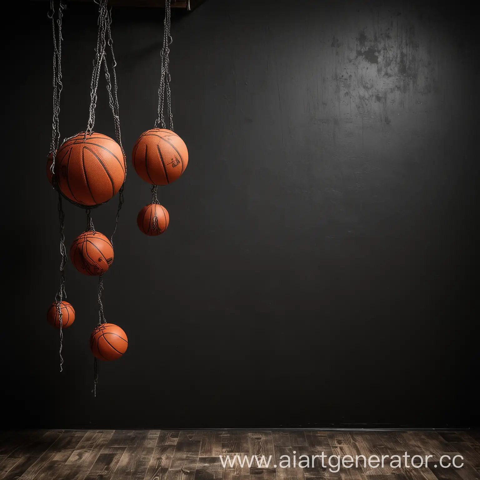 Dark-Wall-with-Hanging-Basketball-Decor