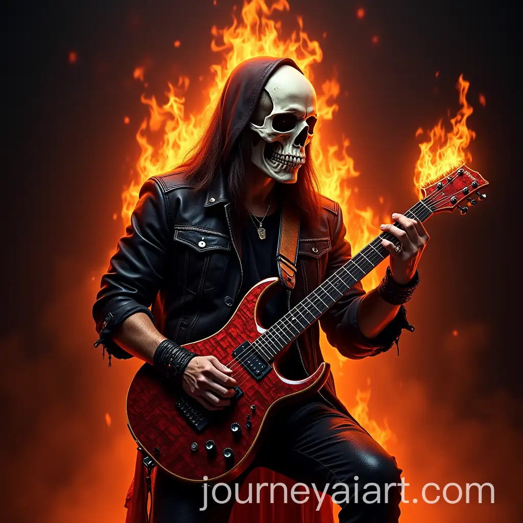 Heavy-Metal-Skull-Guitar-with-Flames-Album-Cover-Design