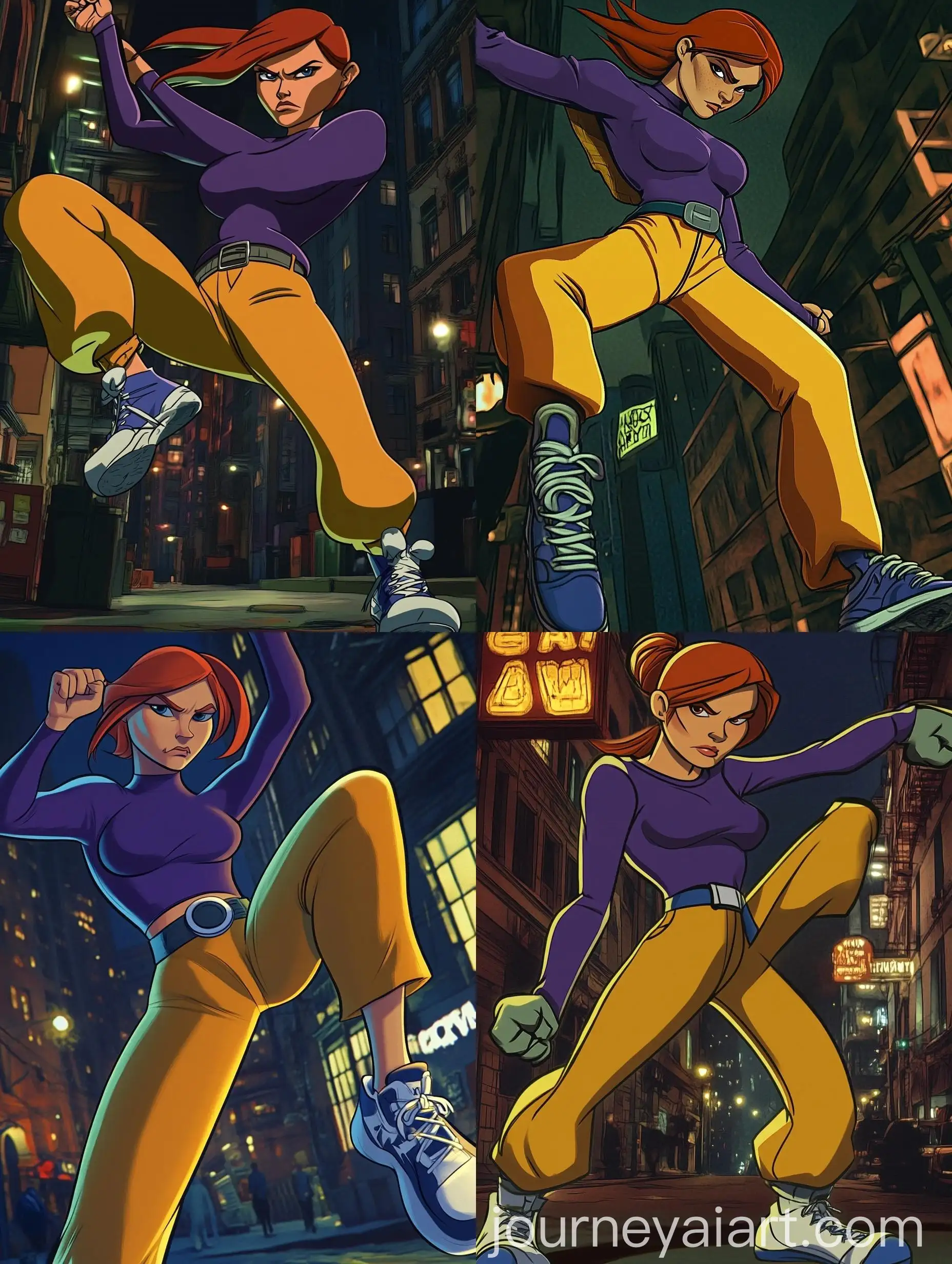 April-ONeil-in-Action-on-Dark-Night-Street-TMNT-Style